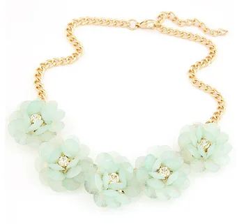 

2015 New flower cute fashion flowers short necklace statement necklace Summer sweet jelly color temperament honour flowers