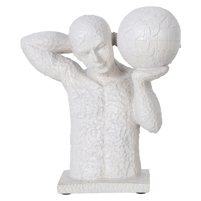 

Retro Sport Statue Play Basketball Sculpt Figure Bust Model Resin Craftwork Living Room Home Furnishing Articles White Color