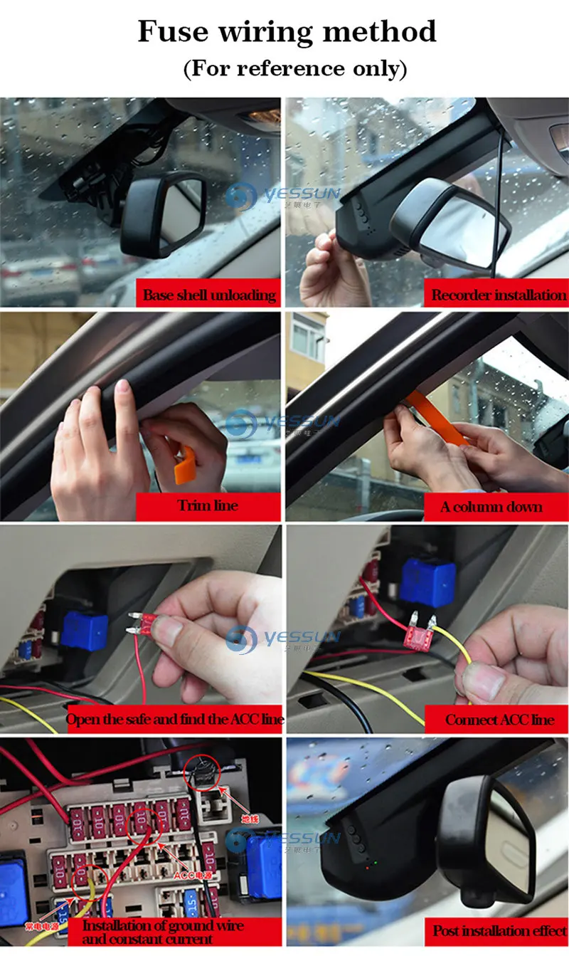 YESSUN Автомобильный видеорегистратор вождения видео рекордер для Infiniti QX50 P71A фронтальная камера авто видеорегистратор-головка с разъемом