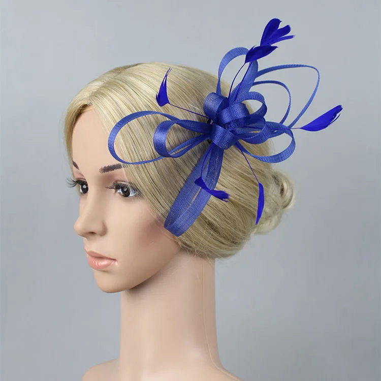 Royal Blue Перо для головного убора головной убор повязка шляпа Для женщин ужин вечерние церкви много Цвет для того, чтобы выбрать - Цвет: Royal Blue