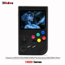 Console de videogame dikdoca lcl-pi, console de jogadores retrô, raspberry pi boy 3b, jogo de mão com tela ips de 3.5, Polegada construído-em 10000 jogos