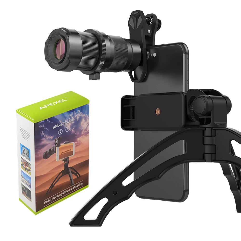 Buy APEXEL Phone Lens+Mini Selfie Tripod 4 12X Zoom Monocular Telephoto