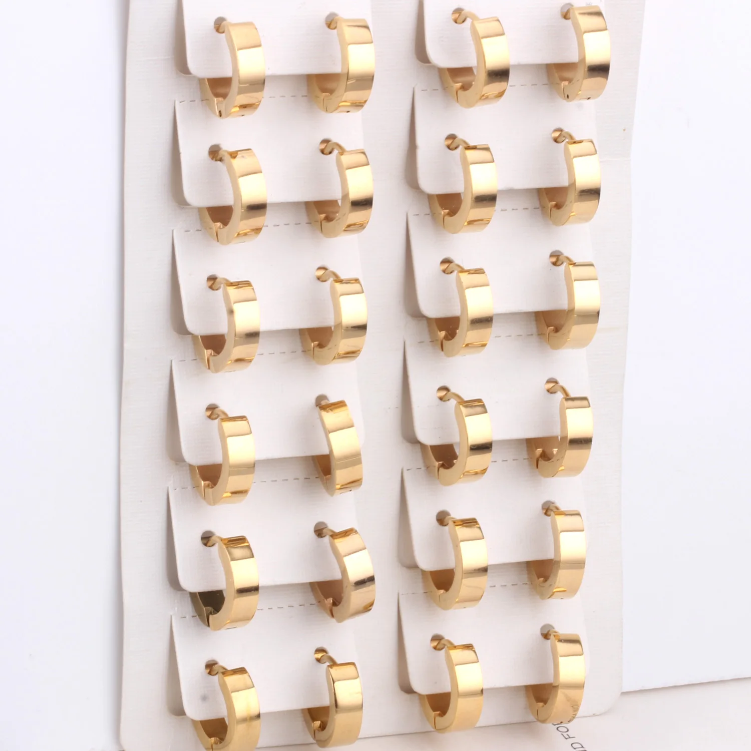 LUXUKISSKIDS 12pcs/lot Small Hoop Earring Mujer Party Gold Color Stainless Steel Brinco Ear Hoop Sets Wedding Jewelry-303802 2