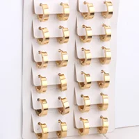 LUXUKISSKIDS 12pcs/lot Small Hoop Earring Mujer Party Gold Color Stainless Steel Brinco Ear Hoop Sets Wedding Jewelry-303802 2
