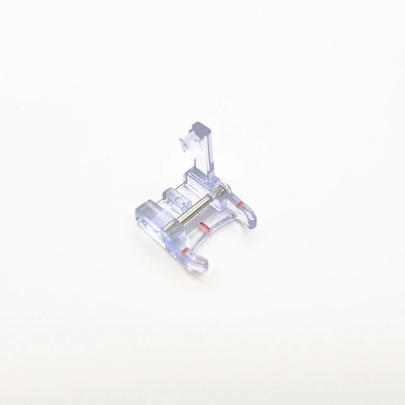 

1pcs Clear with Red Line Wrinkle Sewing Machine Foot Plastic Cloth DIY Sewing Presser Foot for Household Sewing Machines 2019
