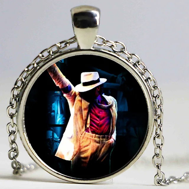 Michael Jackson Pendant Necklace B&M 2016 New Vintage Glass Necklace