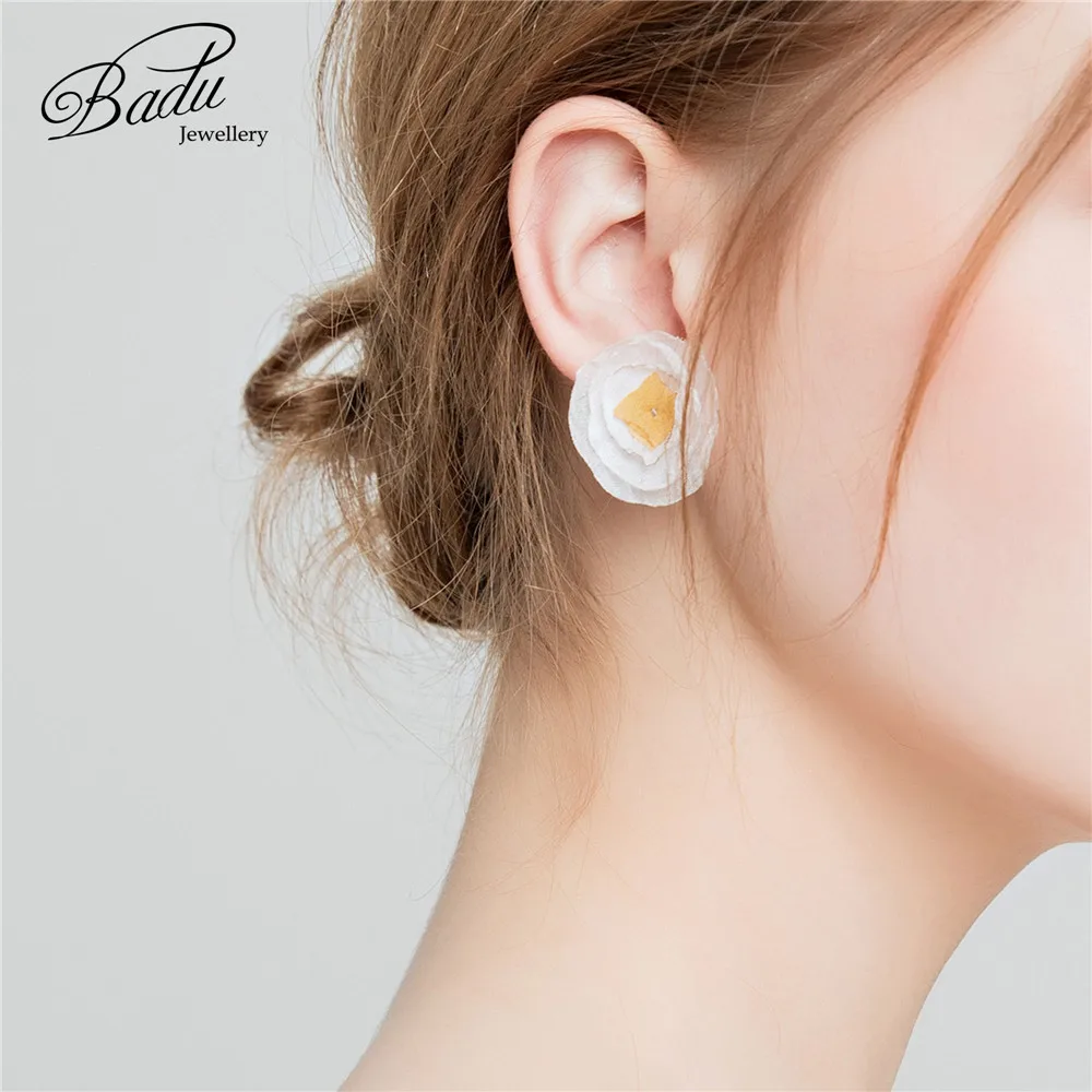 

[Clearance] Handmade Yarn Flower Stud Earring for Girls Fashion Cute Flower Women Earrings Lost Money Price Clearance