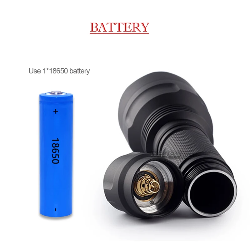 hunting 1 mode powerful led torch tactical flashlight xm l2 lanterna tatica xml t6 spotlight rechargeable waterproof worklight