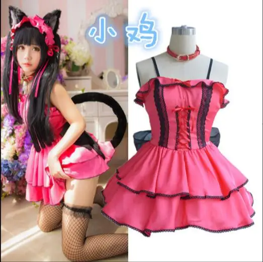 

Cartoon Anime DATE A LIVE cosplay Tokisaki Kurumi Nightmare cos Halloween daily sweet pink sexy dress cosplay costume