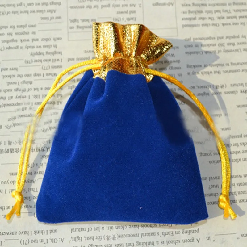 9*12 см 20 штук Пномпень Королевский синий ювелирные изделия бархатной сумки для упаковки подарков ручной работы Jewellery сумки фланель мешок