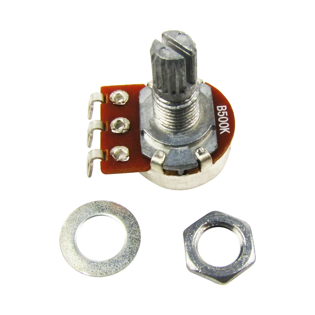 NEW 4PCS Linear Taper Mini Potentiometers B500K Short Split Shaft Control Pots for Guitar Parts