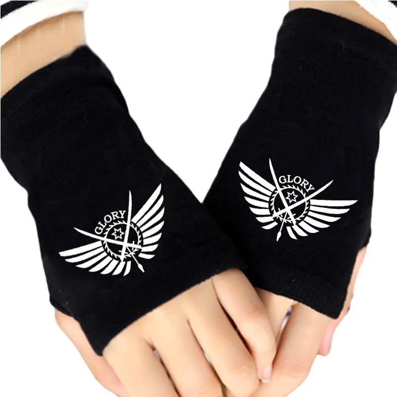 Модные вязаные перчатки для девочек, Королевский Аватар, полный день, мастер, без пальцев, трикотажные перчатки из хлопка для мальчиков, зимние теплые варежки, подарок
