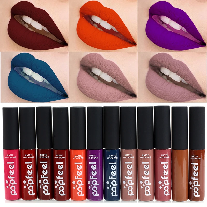 Makeup Waterproof batom Tint Lip Gloss Red Brown Nudes Long Lasting Liquid Matte Makeup Lipstick lip makeup lip glaze lip tint lip gloss lip lacquer lip stain