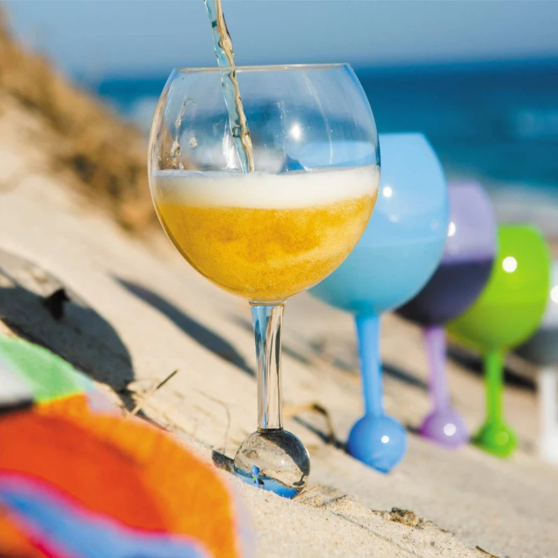 

Beach Glass Original Floating Glass Acrylic and Shatterproof Wine Beer Cocktail Drinking Glasses for Pool Beach Outdoor Use