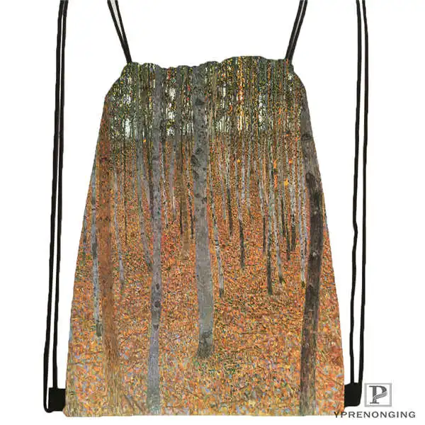 Drawstring Backpack Custom Gustav_Klimt@ 1 походная сумка на шнурке милый рюкзак для детей(черная спинка) 31x40 см#20180611-02-98 - Цвет: Drawstring Backpack