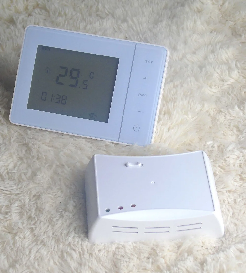 5+2 Programmable RF Wireless Thermostat 433HZ Battery with heating