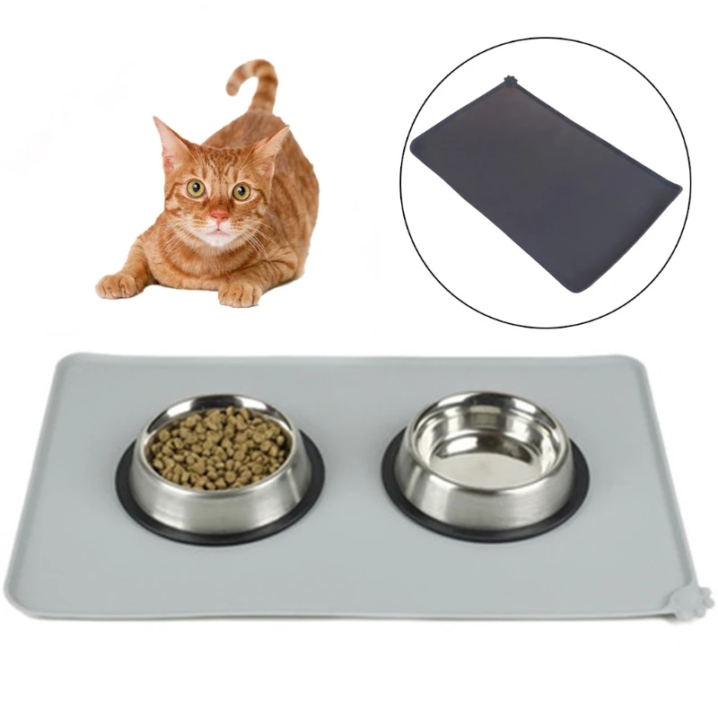 

2 color Wipe Clean Pet Supplies Pet Dog Puppy Cat Feeding Mat Pad Cute Silicone Bed Dish Bowl Food Water Feed Placemat