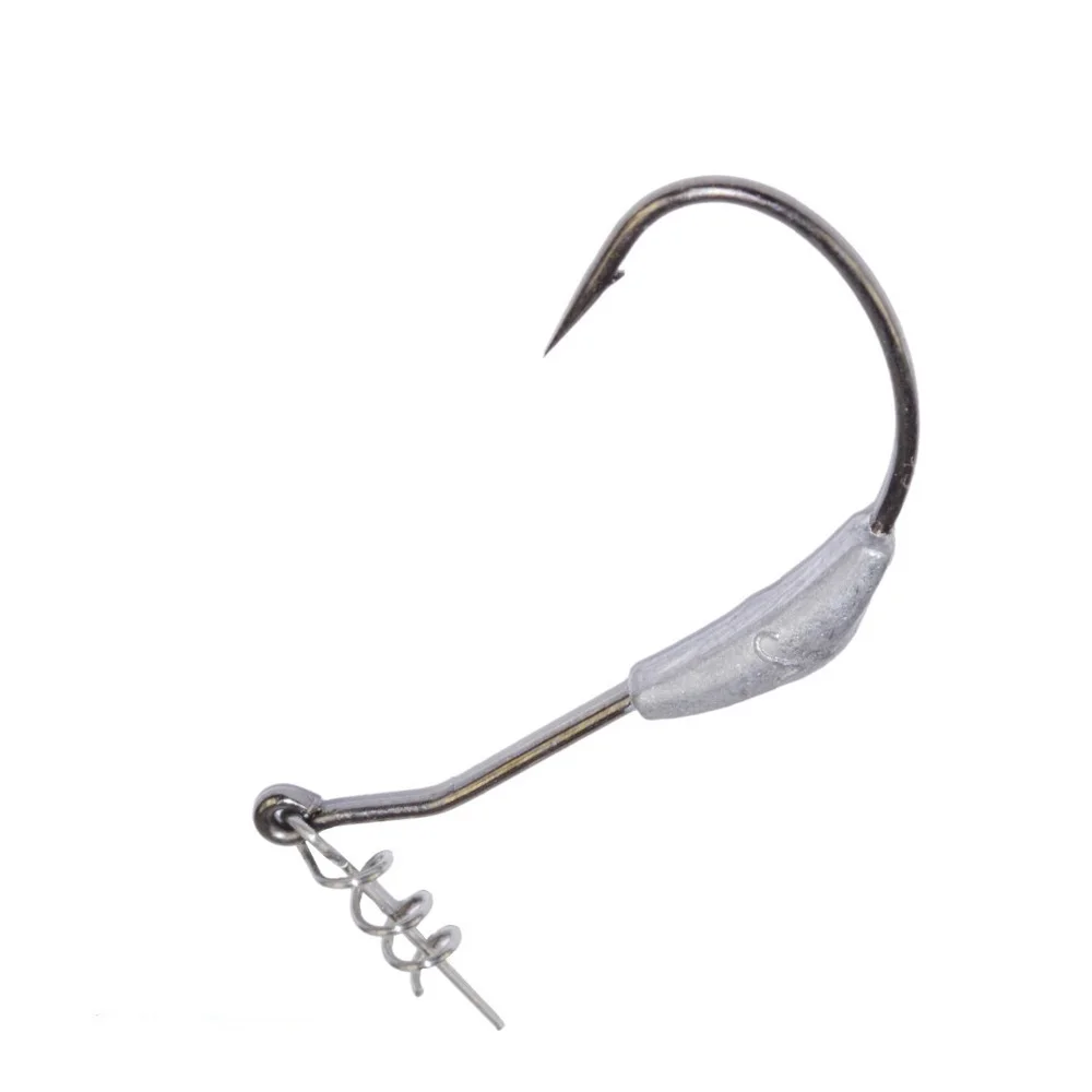 5pcs/lot Fishing Hooks Lead Head Crank Hook Fish Hook Add Springs Add Lead Weight for Soft Worm Bait Hooks Fishing Tackle
