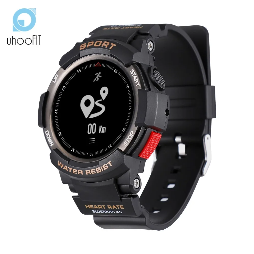 

Uhoofit F6 Smart Watch Heart Rate Measure IP68 with GPS Pedometer Fitness Tracker Message Reminder for iOS Android