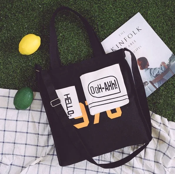 

Fashion NEW Lady Cotton Canvas Handbag Tote Mini Single Shoulder Bag Messenger folk-custom women female youth leisure student