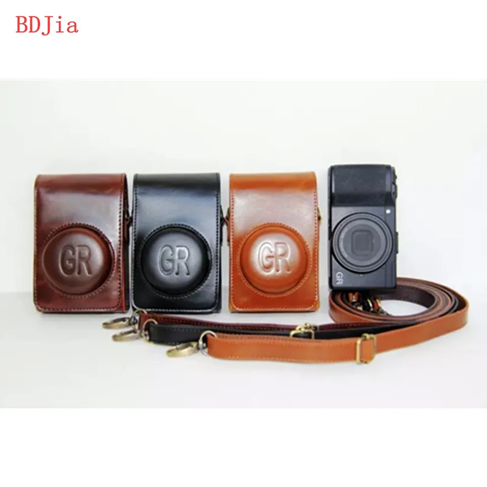 

NEW ! PU Leather Oil Skin Camera Case Bag for Ricoh GRII GR camera With Shoulder Strap,3 Colors for choose,Free Shipping