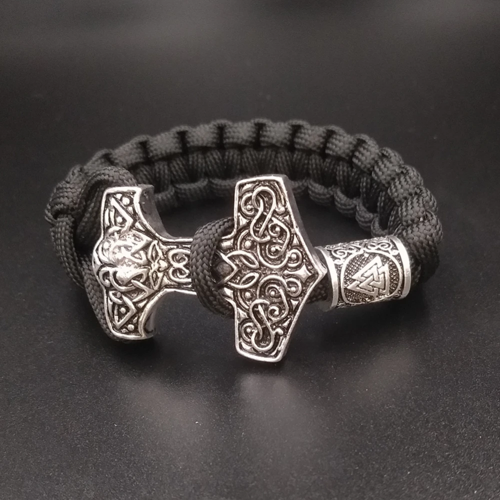 Odin Face Vikingos Тор молот Мьёльнир Triskele троица Викинг ювелирный браслет с узлом Valknut Vegvisir руны славяне Викинги