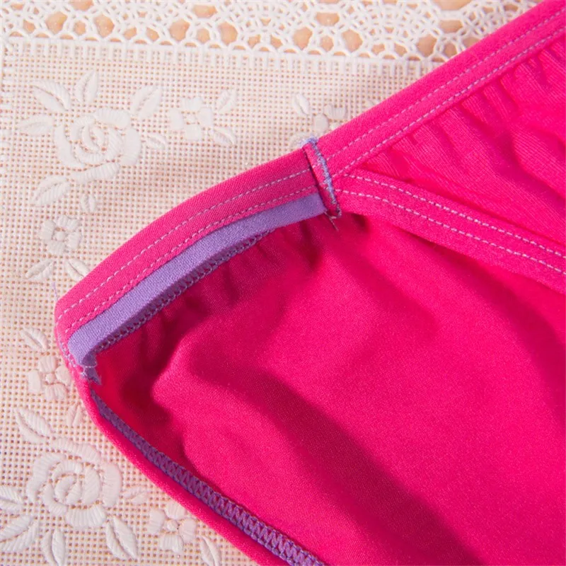 4 Pcs/set Women's Sexy Underwear String Panties Low Waist Seamless Briefs Ladies Bikini Soft Cotton Lingerie 12 Colors FUNCILAC