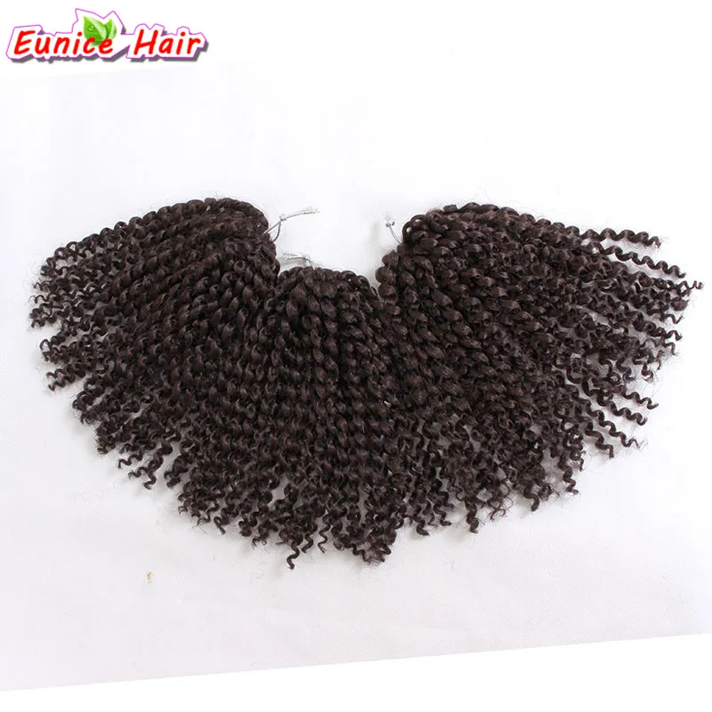 

8inch Ombre Kinky Curly Crochet Hair Synthetic Malibob Braids Hair Extension Black Bug High Temperature Fiber Mali Bob 3pcs