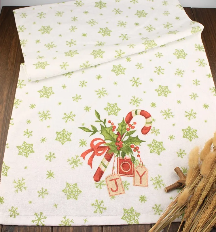Смешанный размер рождественские изображения хлопчатобумажное полотенце для рук укороченный ворс печатные подушки полотенца чайное полотенце Рождественский подарок 10 шт./партия RY1513