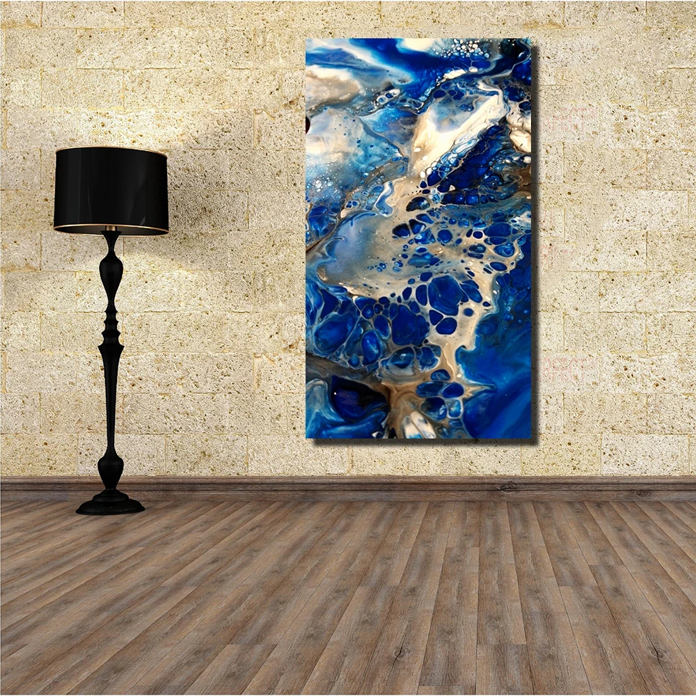 

JQHYART Abstract Blue Classic Oil Painting Wall Art Canvas Decorative Living Room Painting Wall Painting Picture No Frame