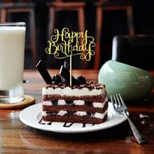 20x блеск торт украшения для кексов Бумага письмо с днем рождения украшения для домашнего праздника