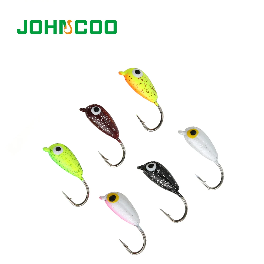 JOHNCOO NEW Fish Head Hooks 6pcs 1.9g Lead Head Hook Lure Jig Head