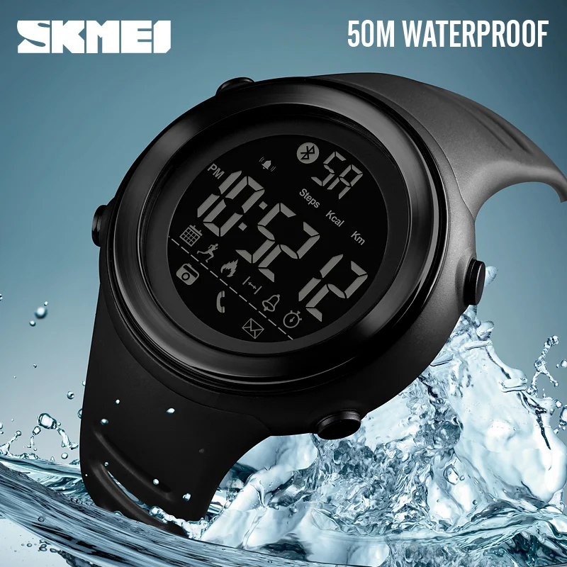 SKMEI Bluetooth Смарт часы мужские Фитнес шагомер калории цифровые спортивные