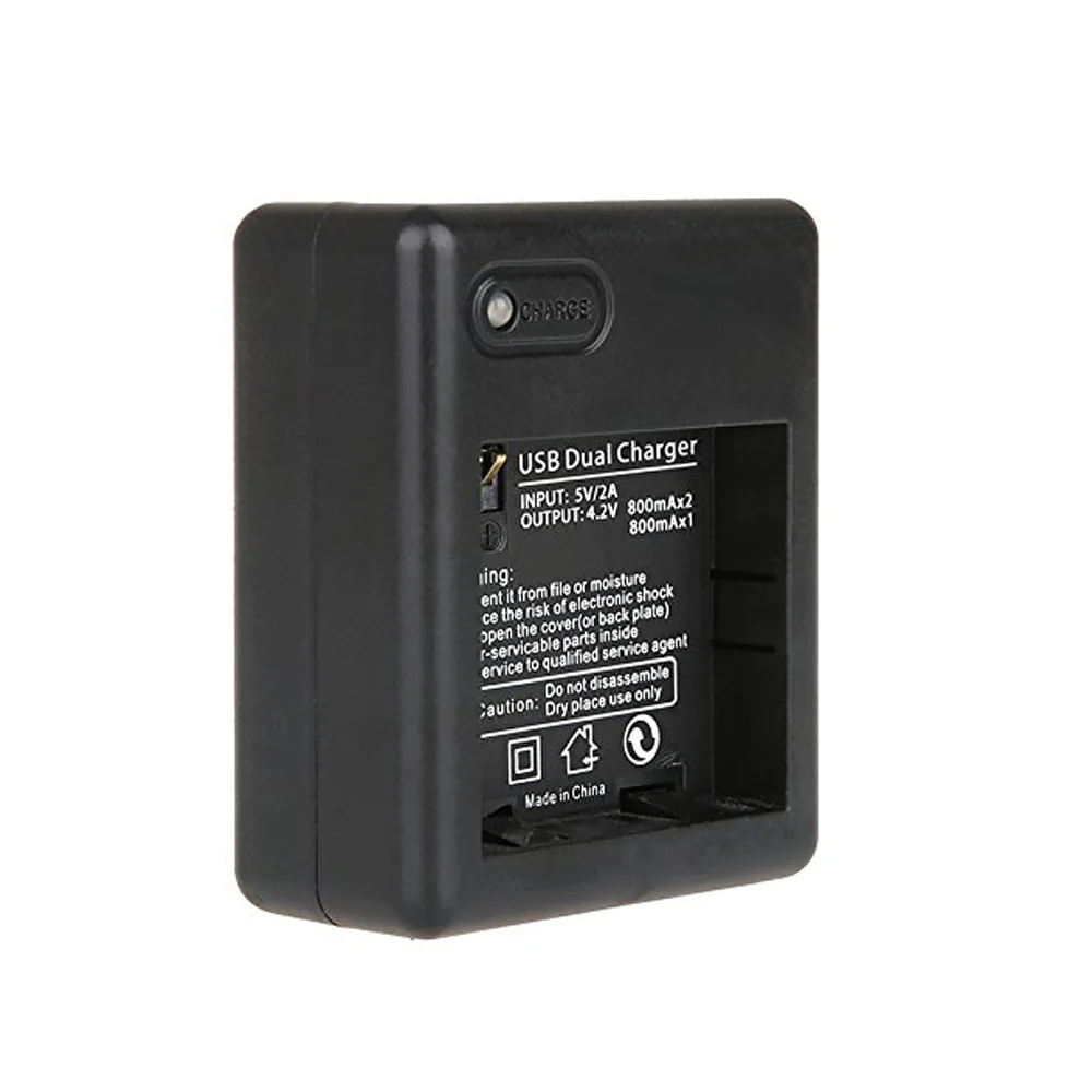 اطلاق النار 4.2 V 800mA USB المزدوج البطارية شاحن هواتف xiaomi يي 2 K كاميرا سريع شاحن مع كابل يو اس بي ل شياويى كاميرا العمل التبعي