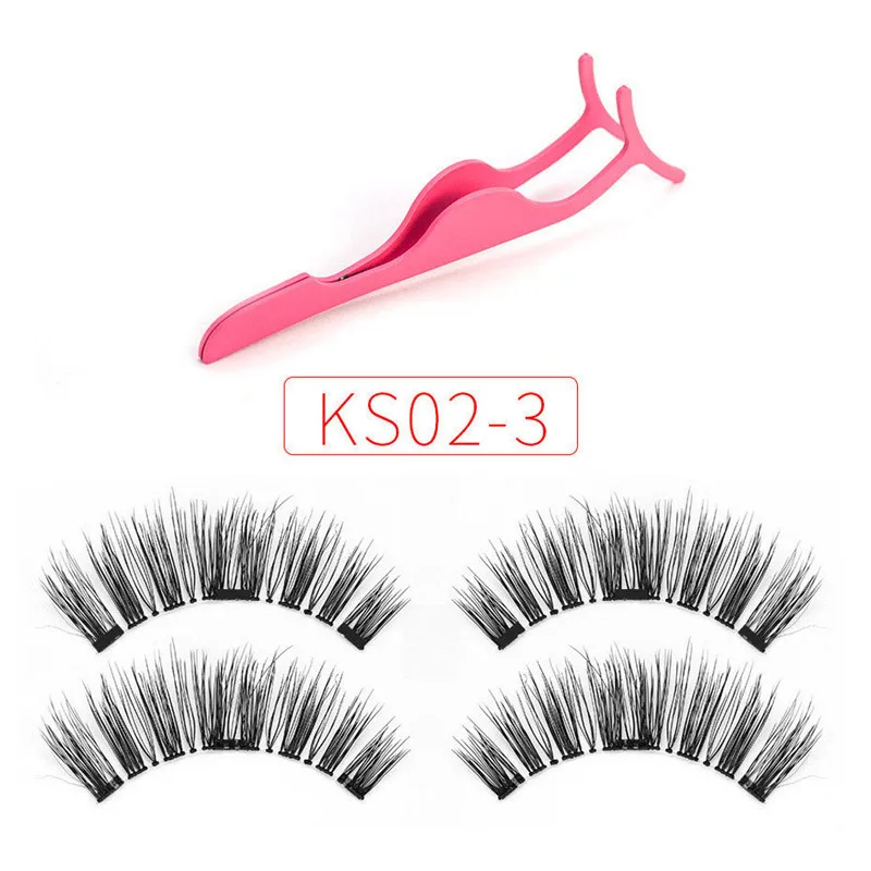 

New Special link eyelashes with 3 magnets magnetic lashes natural false eyelashes magnet lashes with eyelashes applicator