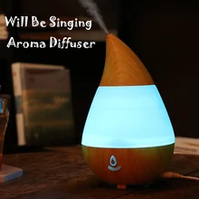USB Bluetooth Арома диффузор капли воды древесины зерна увлажнитель воздуха 235 мл Красочный ночник эфирные масла диффузор