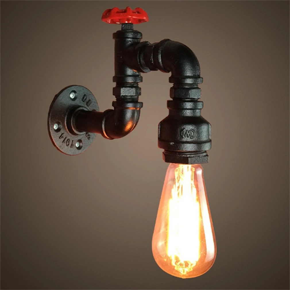 

ICOCO Unique Vintage Wall Mount E27 Standard Water Pipe LED Lamp Home Hotel Restaurant Decoration Light Accessory Promotion Sale