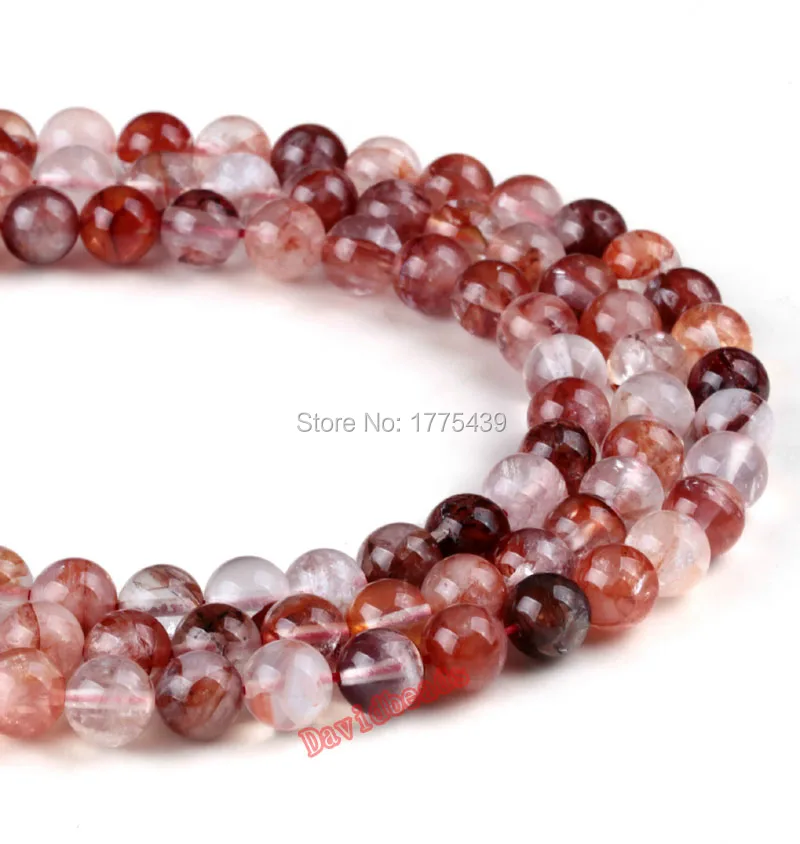 

Free Shipping Natural Stone Smooth Red Iron Quartz Loose Beads 16" Strand 4 6 8 10 12 MM Pick Size For Jewelry Making