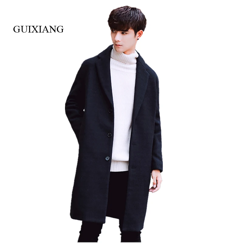 2019 New Arrival Style Men Woolen Overcoat Fashion Casual Loose Solid Single Breasted Men's Long Woolen Trench Jacket Coat M-2XL 2019 New Arrival Style Men Woolen Overcoat Fashion Casual Loose Solid Single Breasted Men's Long Woolen Trench Jacket Coat M-2XL