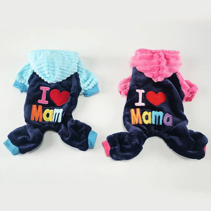 Модная одежда для домашних животных костюм i love mama кошки зимние теплые