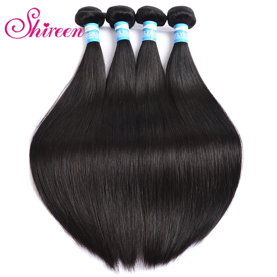 Монгольские волосы, Переплетенные пучки 8-30 дюймов, натуральные черные прямые волосы, 4 пучка, предложения, Remy, человеческие волосы для наращивания, Shireen, волосы