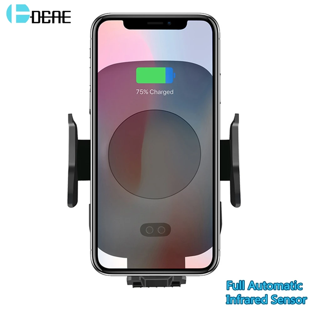 

DCAE Automatic Infrared Sensor Car Stand Holder QI Fast Wireless Charger For iphone XS MAX XR X 8 Plus For Samsung S8 S9 Note 9