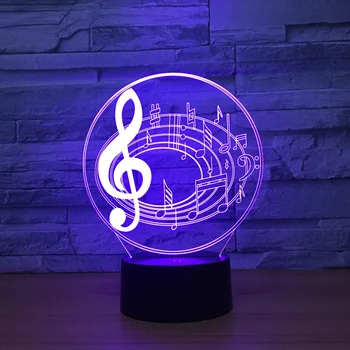 

Musical Note 3D Illusion Table LED Light Touch/Remote Control RGB Colorful LED Night Lamp Atmosphere Lighting Guitar Music Gifts