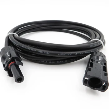 

30/15/9/6/3ft 10AWG/6mm2 PV Connector Extension Connect branch black parallel Series extend cable quickly connection pv cells
