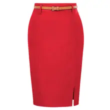 Сексуальная Multi Цвет юбка-карандаш миди Для женщин 2018 модные эластичные Высокая Талия Офисные женские туфли Bodycon юбки Saias