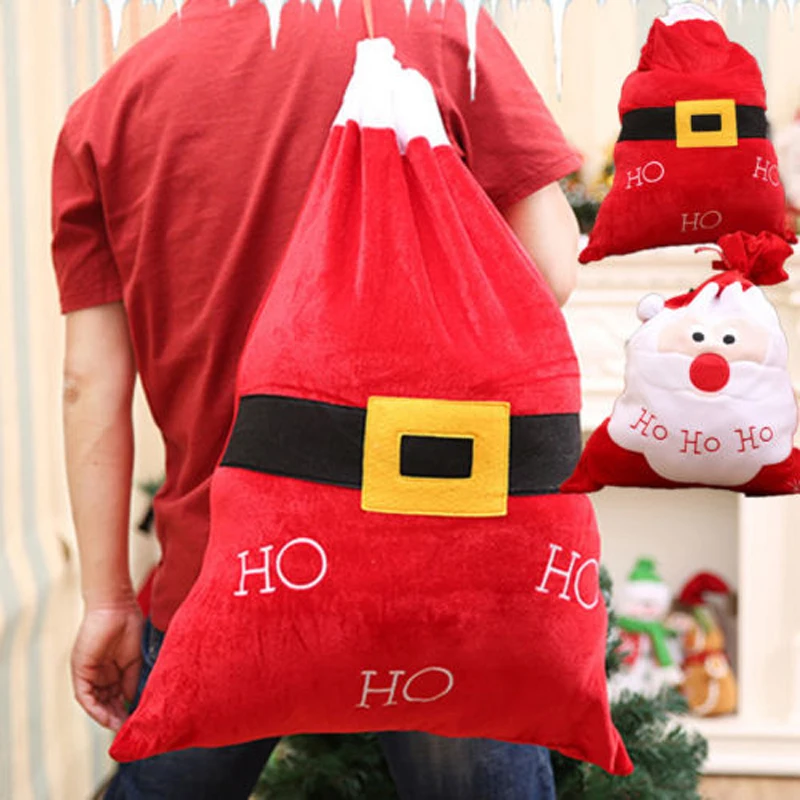 Santa Claus Gift Bags Party Cookie Candy Bags Belt Gift Bags Packing DIY for Kids Candy Bags Christmas Decoration
