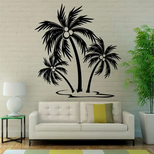Palm Trees Wall Sticker Tropical Decal Bathroom Living Palm Trees Wall Sticker Tropical Decal Bathroom Living Room Home Decor Custom Size Color