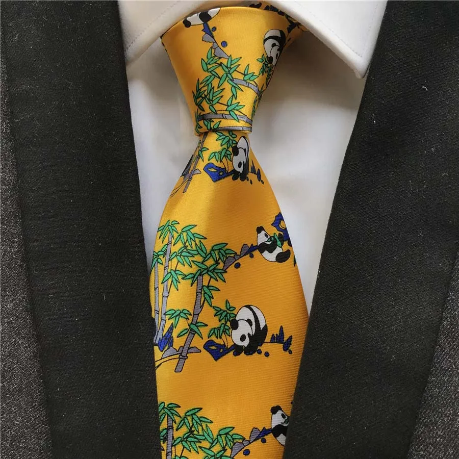 Модные мужские официальные галстуки с принтом черного цвета с золотым черепом, галстук с узором пейсли - Цвет: As Picture