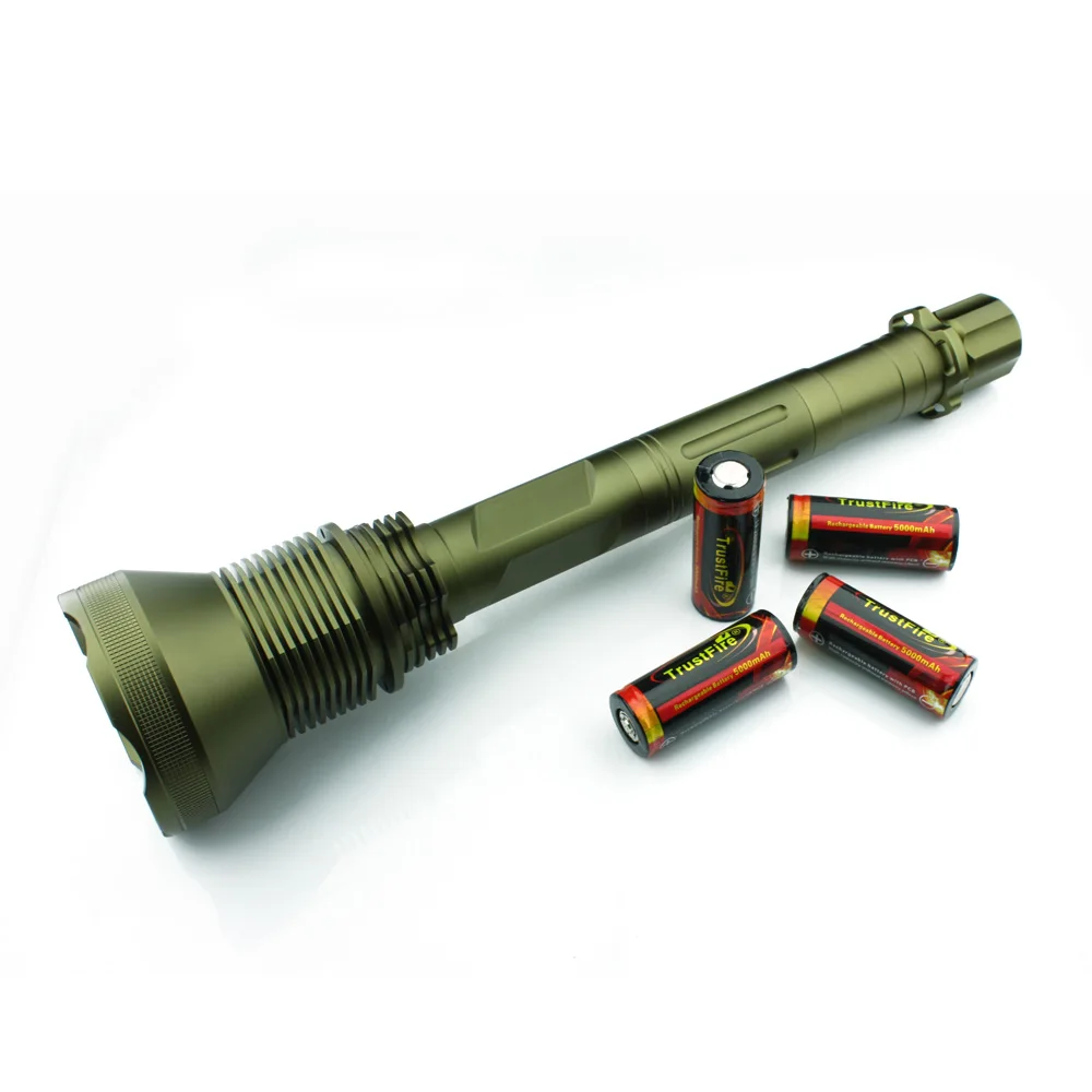 US $144.90 1 Set TrustFire Led Flashlight AK90 12CREE XMLT6 13000 Lm 5Mode Tactical Flashlight w 4 x 26650 Battery for Camping