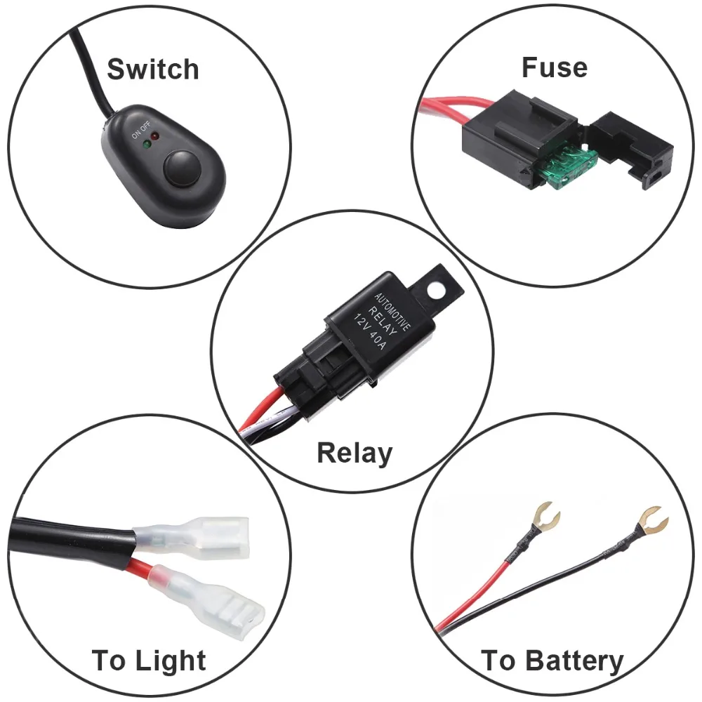 Жгут проводов ткацкий набор для внедорожника светодиодный рабочий светильник-бар лампа для вождения головной светильник контроллер вкл. Выкл. Кабель проводки 12 В 24 в грузовик внедорожник